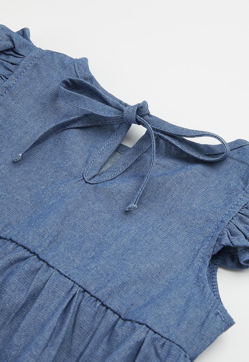 Pop Candy -  Frilled sleeve romper - blue