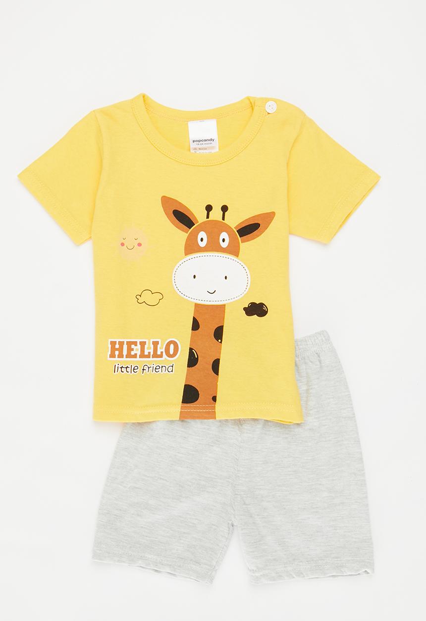 Pop Candy - Boys pj set - yellow & grey