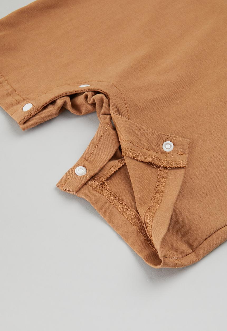 Pop Candy -  Short sleeve romper - brown & white
