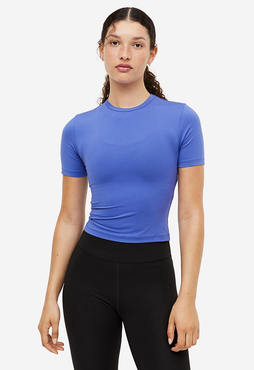 H&M - Drymove™ cropped sports top - lavender blue 