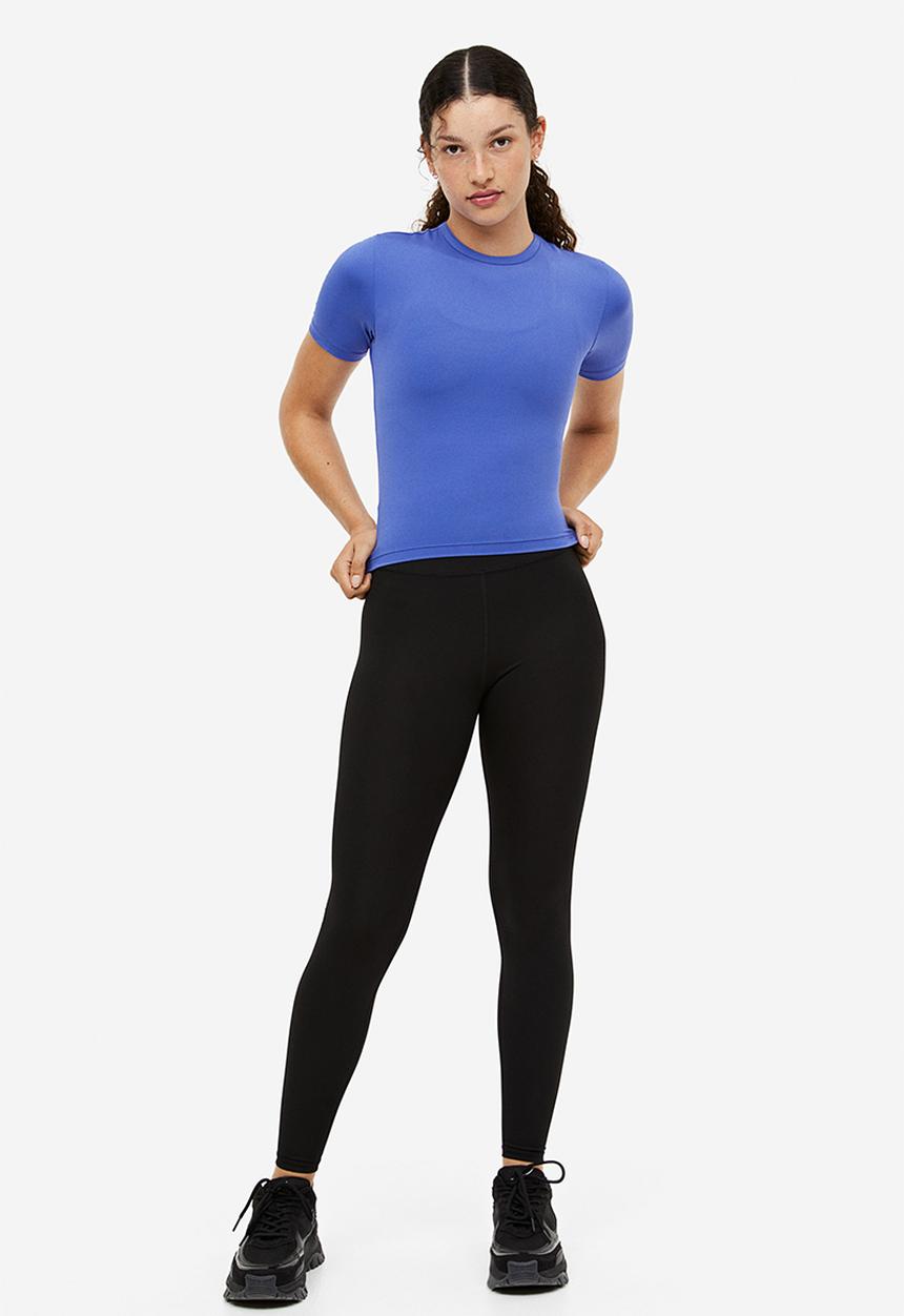 H&M - Drymove™ cropped sports top - lavender blue 