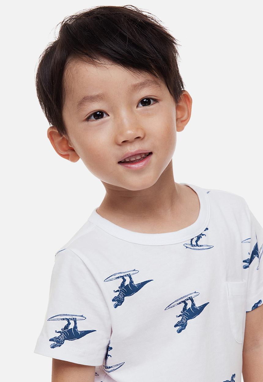 H&M - 2-Pack cotton T-shirts - blue/dinosaurs