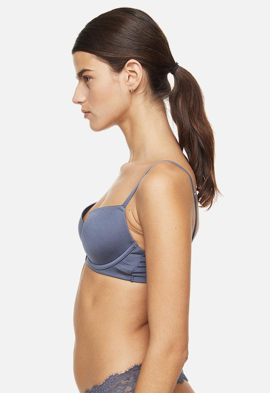 H&M - Padded underwired micro bra - dark blue