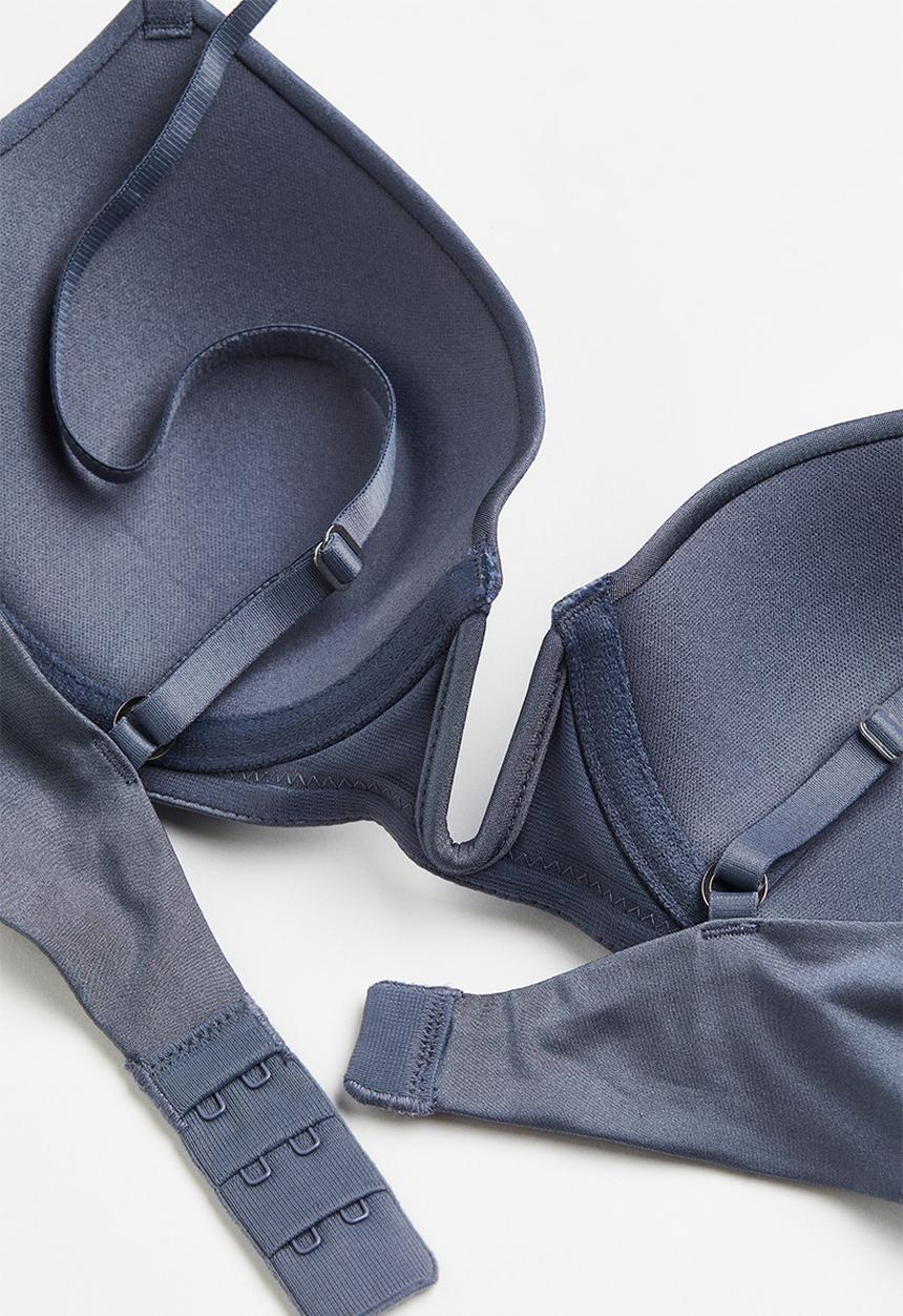 H&M - Padded underwired micro bra - dark blue