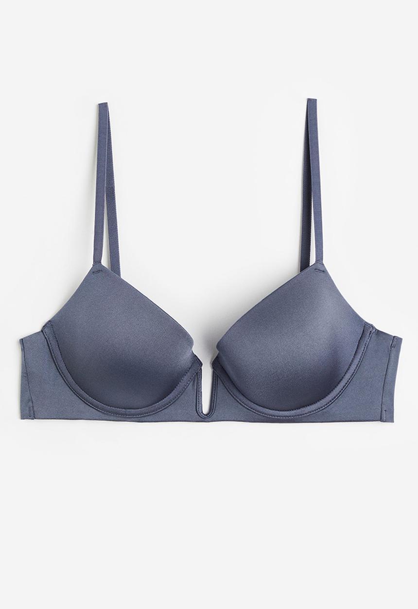 H&M - Padded underwired micro bra - dark blue