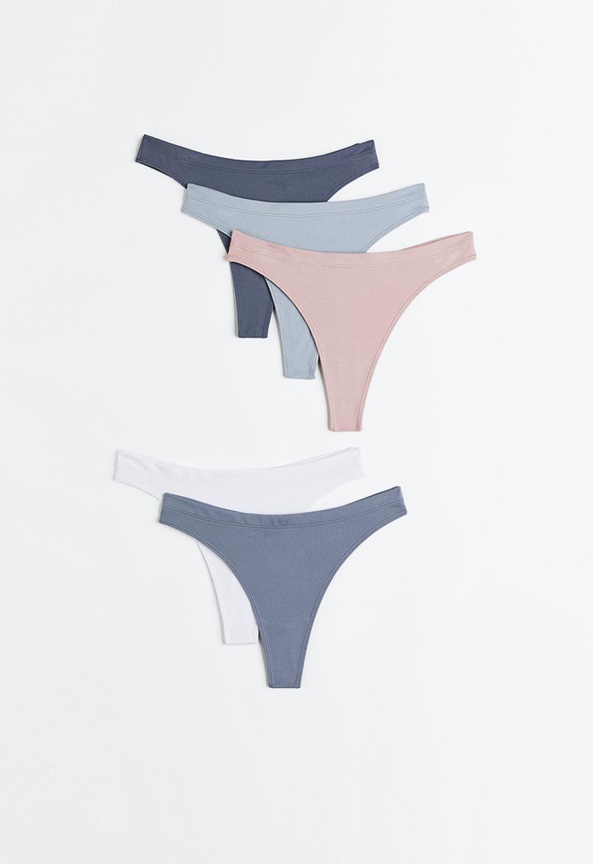 H&M - 5-pack microfibre thong briefs - multi 