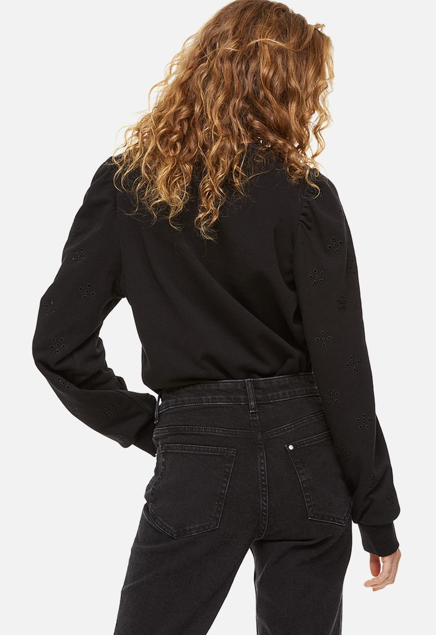 H&M - Broderie anglaise sweatshirt - black