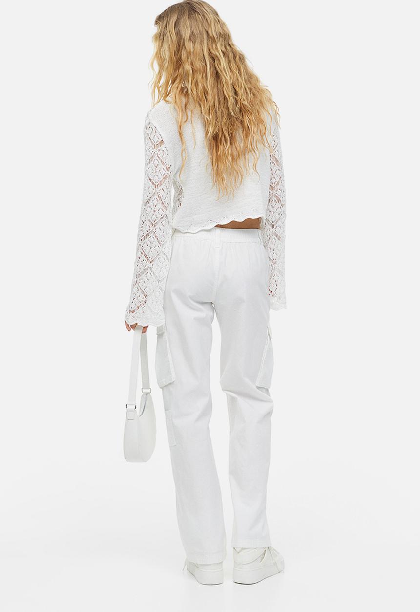 H&M - Canvas cargo trousers - white
