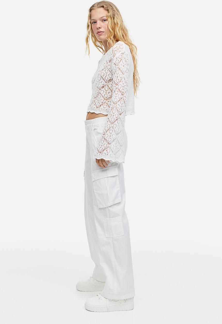 H&M - Canvas cargo trousers - white
