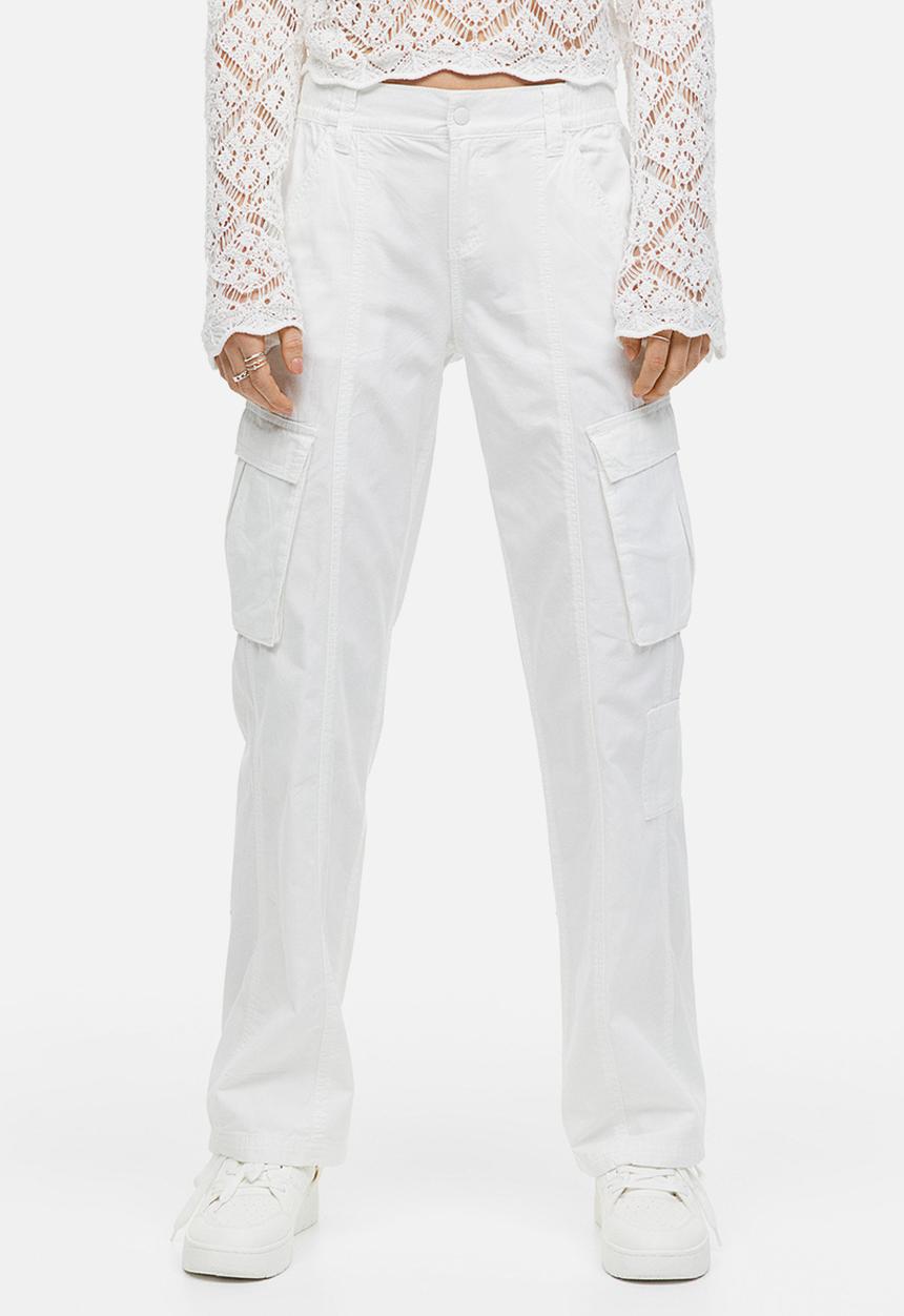 H&M - Canvas cargo trousers - white