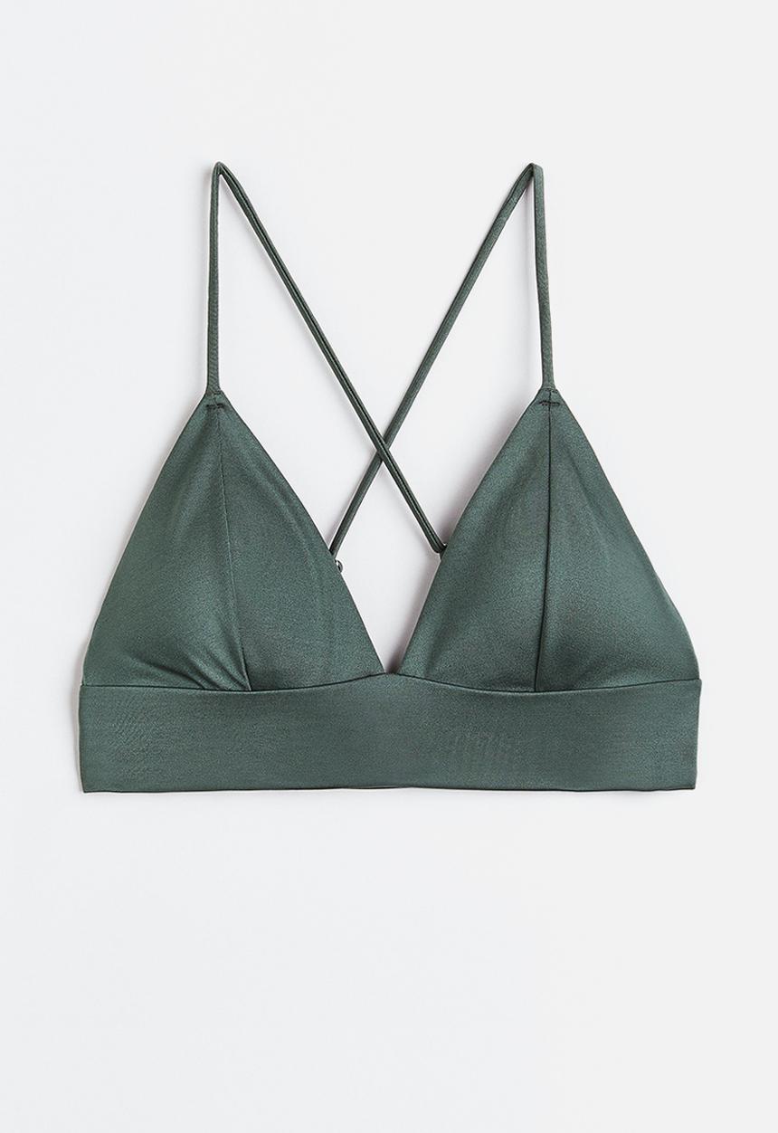 H&M - Padded bikini top - green