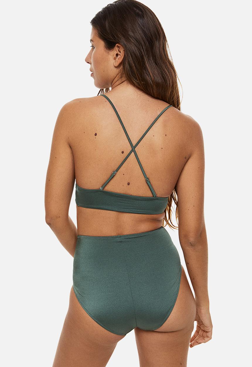 H&M - Padded bikini top - green