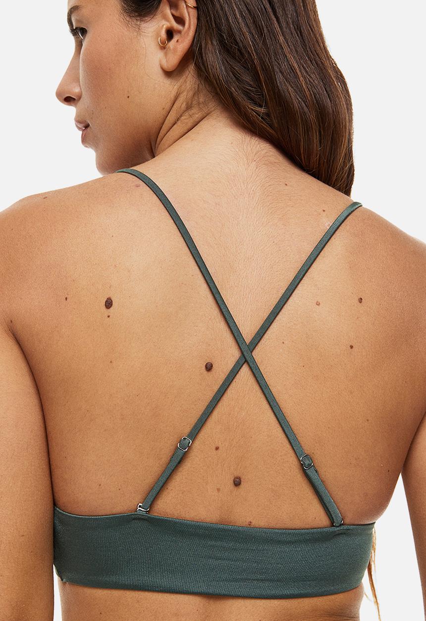 H&M - Padded bikini top - green