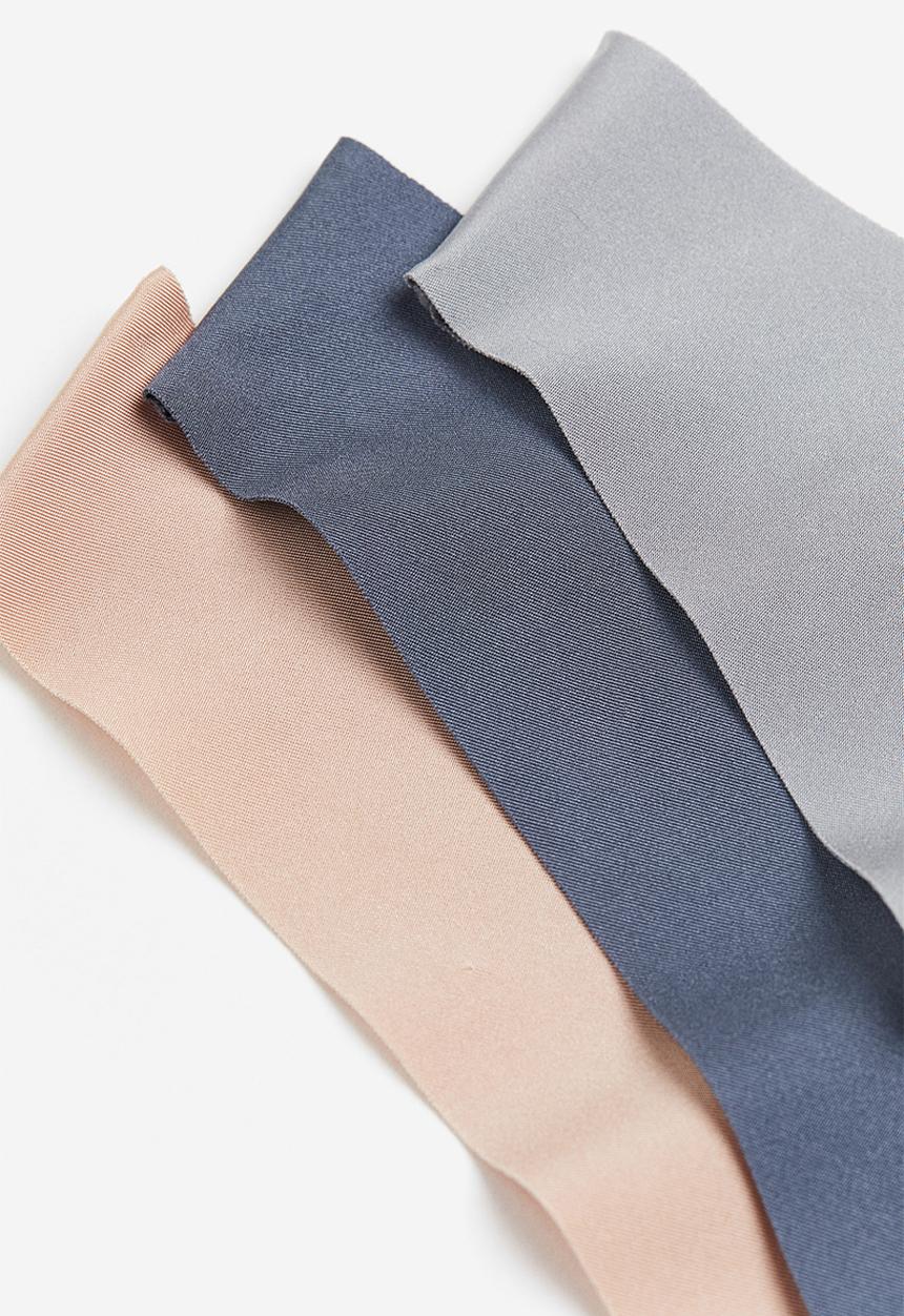 H&M - 3-pack invisible thong briefs - light grey/pigeon blue