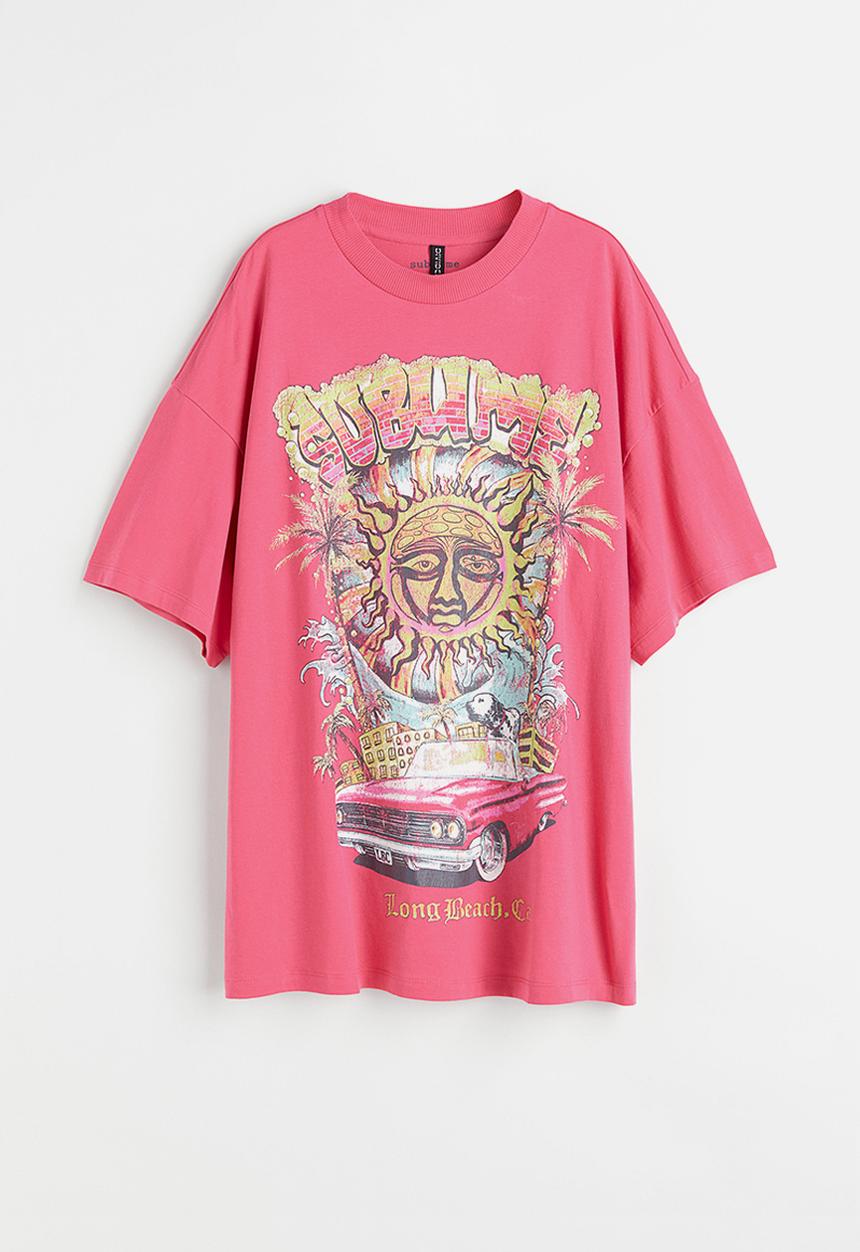 H&M - Printed t-shirt - pink & sublime 