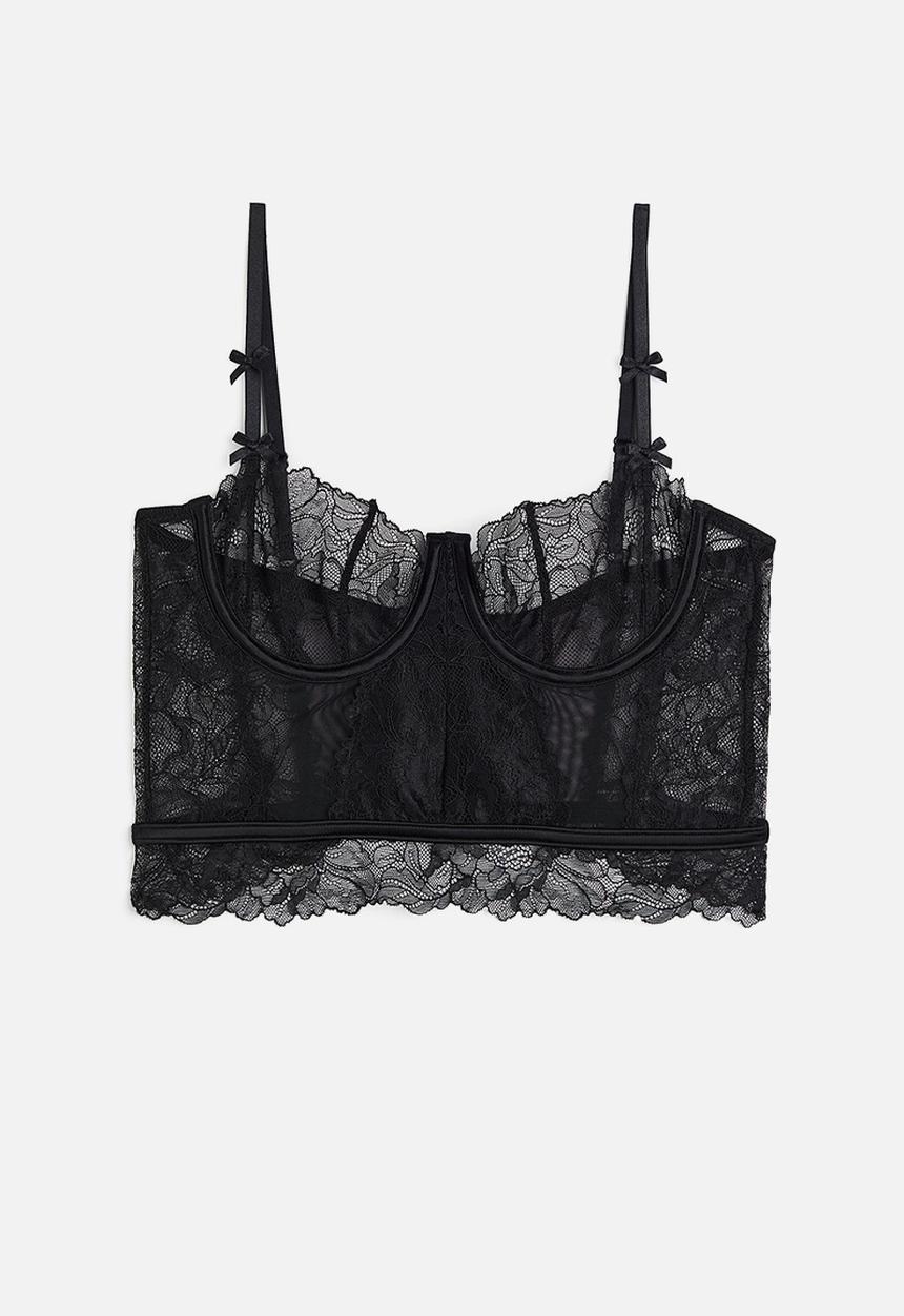 H&M - Non-padded lace bustier - black