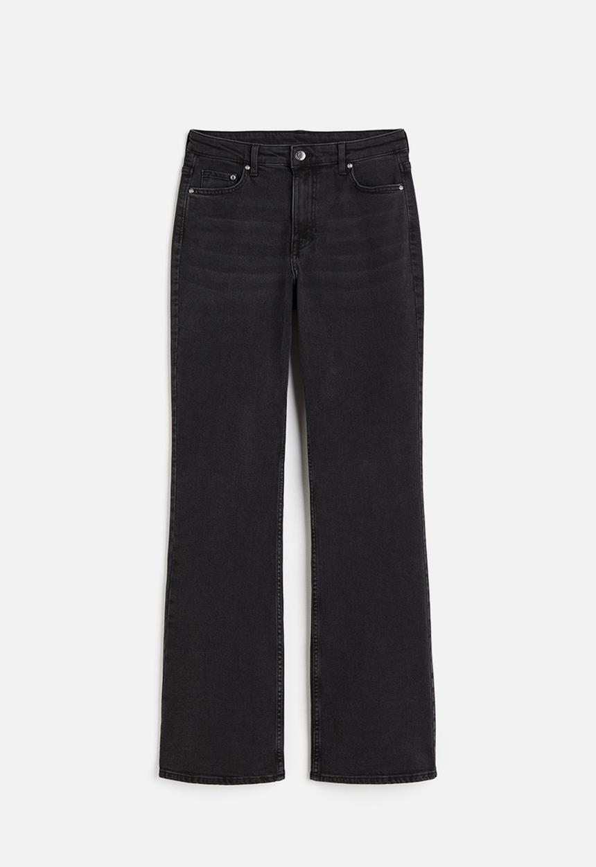 H&M - Curvy fit bootcut high jeans - black