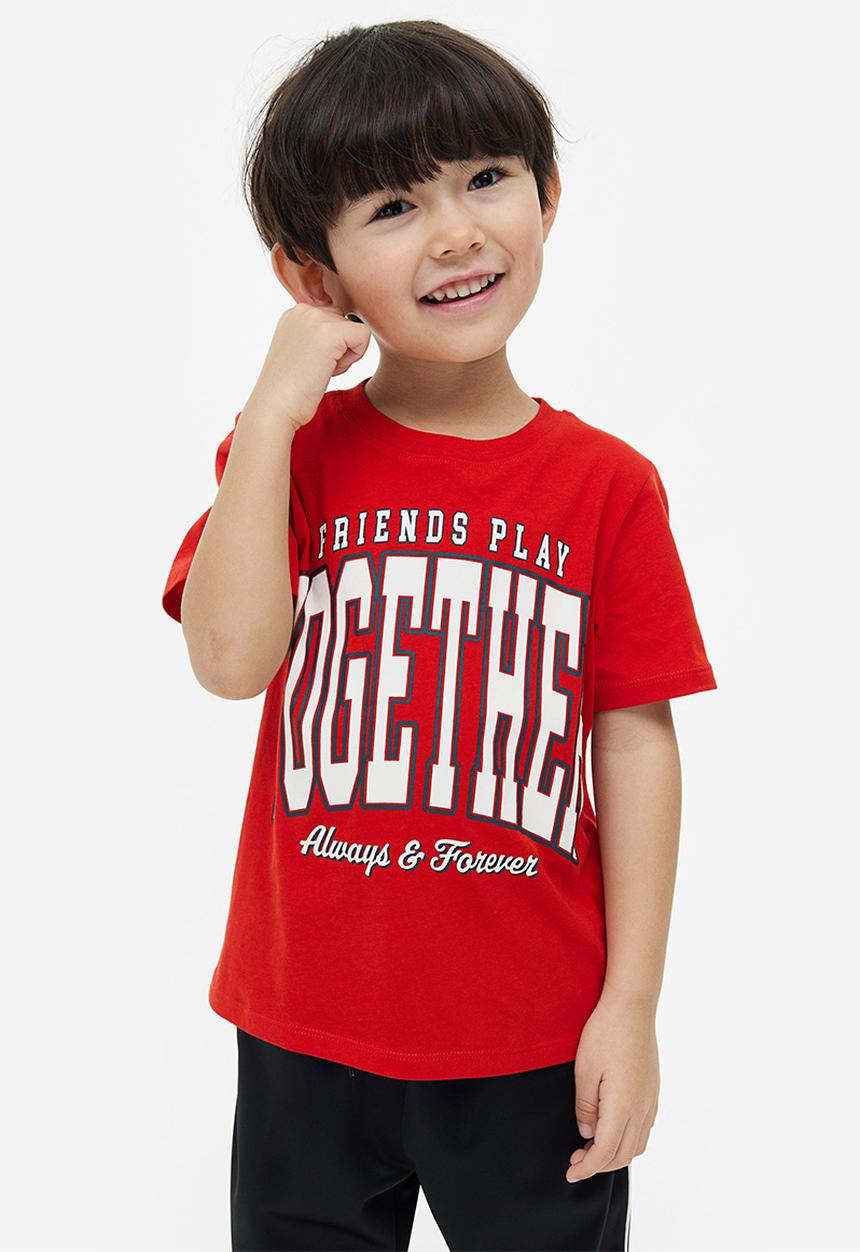 H&M - Cotton T-shirt - red/together 