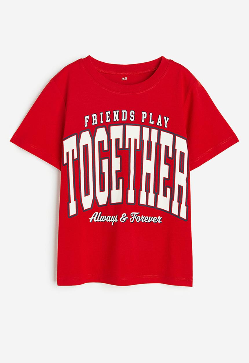 H&M - Cotton T-shirt - red/together 