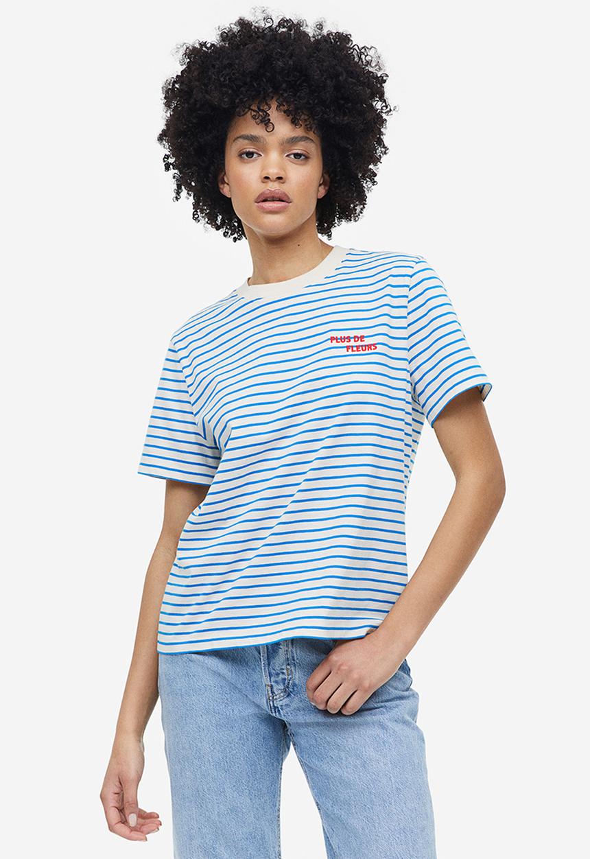 H&M - Cotton t-shirt - blue/striped