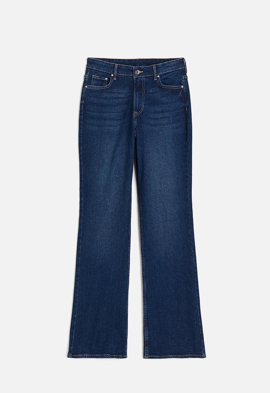H&M - Curvy fit bootcut high jeans - dark denim blue 