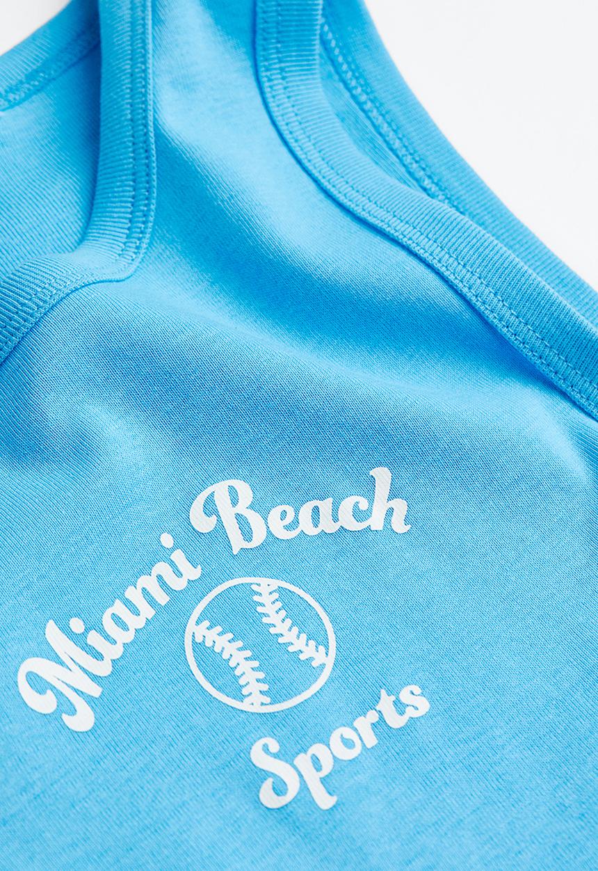 H&M - Printed vest top - blue / miami beach 