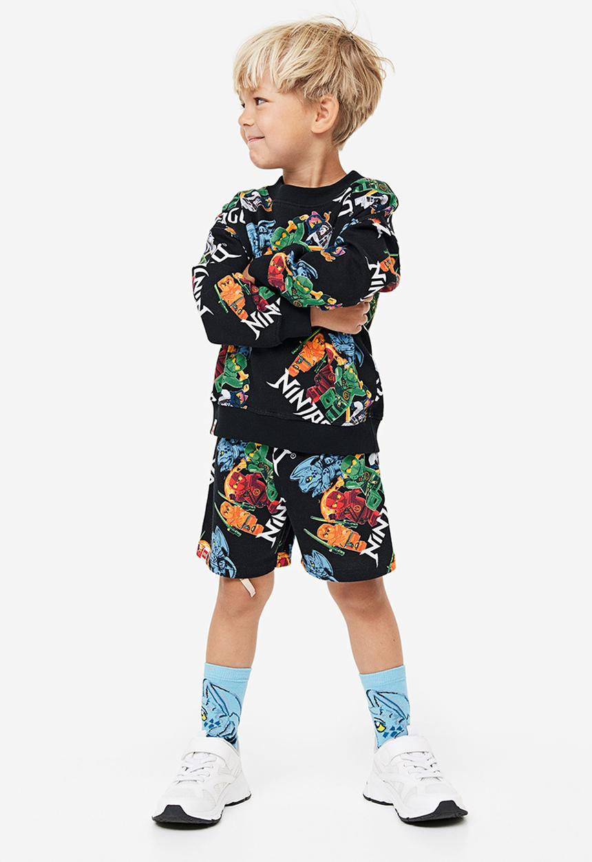 H&M - Printed pull-on shorts - black/lego ninjago