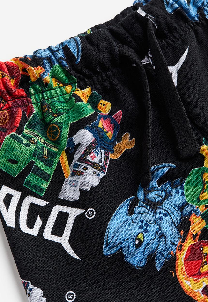 H&M - Printed pull-on shorts - black/lego ninjago