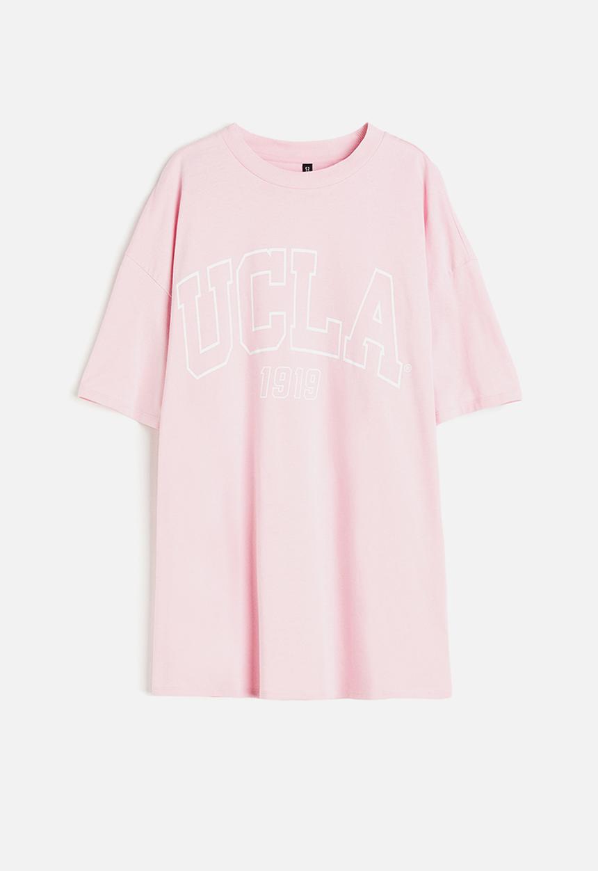 H&M - Oversized printed t-shirt - light pink / ucla 