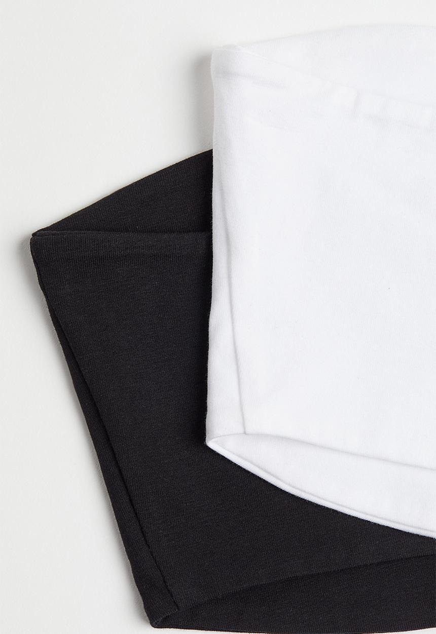 H&M - 2-pack cropped tube tops - black,white