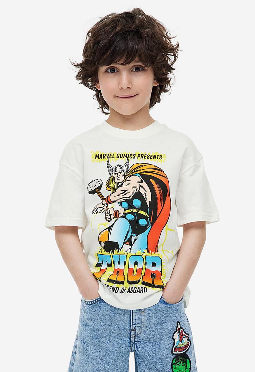 H&M - Printed T-shirt - white/thor