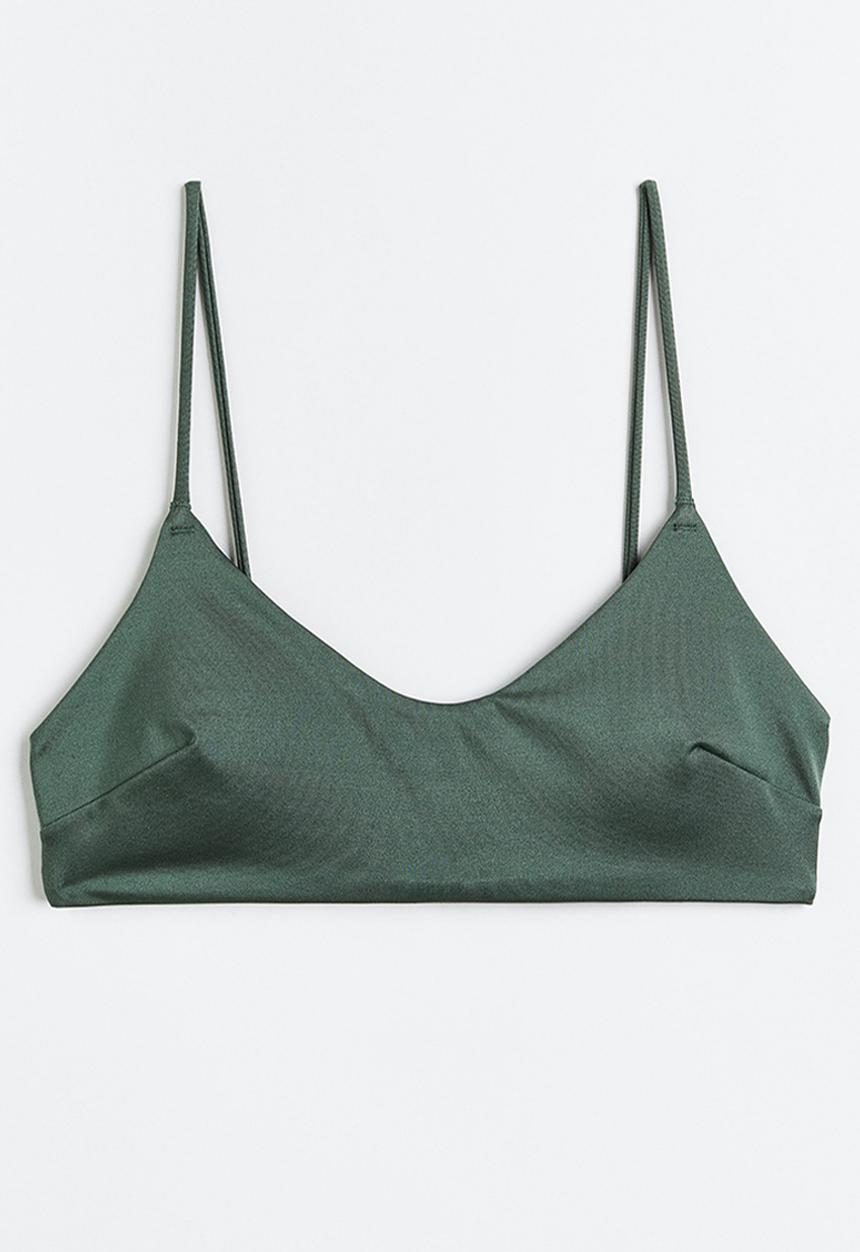 H&M - Padded bikini top - khaki green