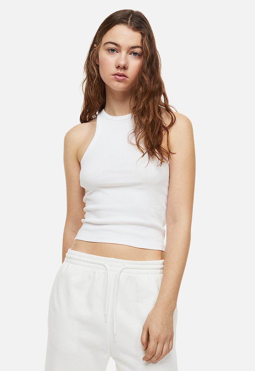 H&M - Cropped vest top - white
