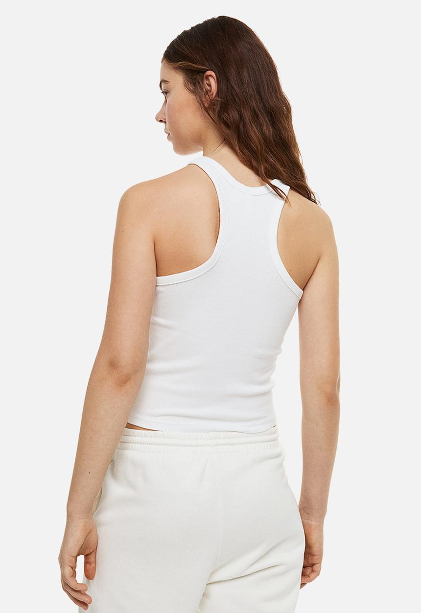 H&M - Cropped vest top - white