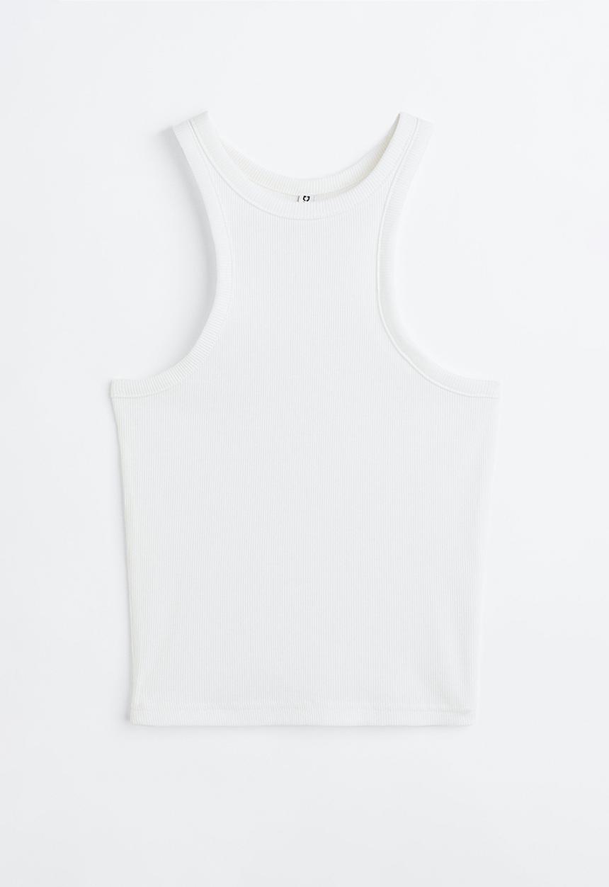 H&M - Cropped vest top - white