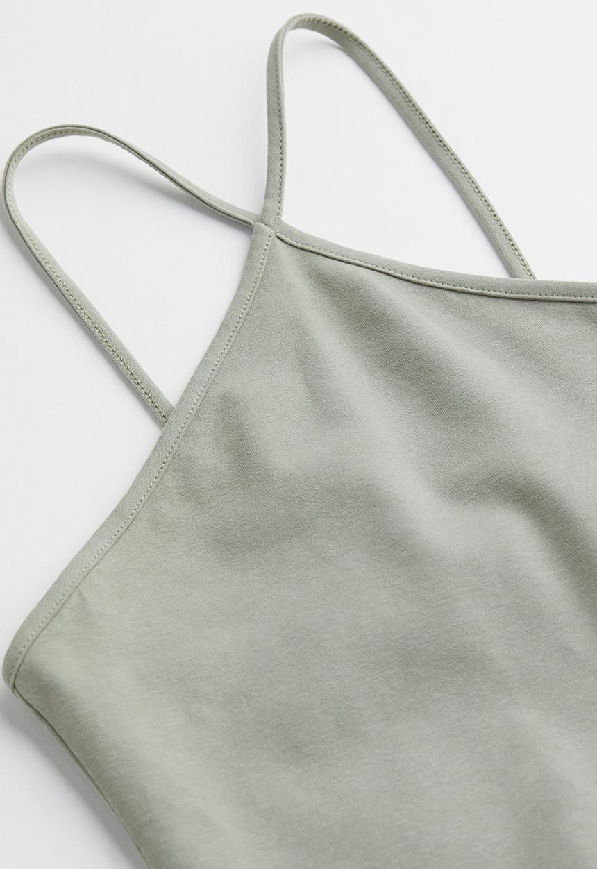 H&M - Cotton dress - light khaki green 