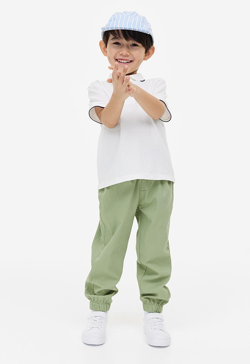 H&M - Twill joggers - light khaki green