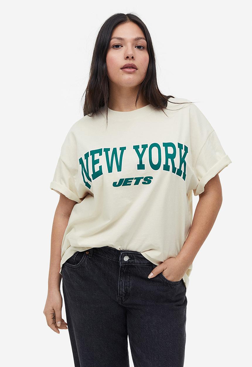 H&M - Oversized printed t-shirt - cream / nfl 