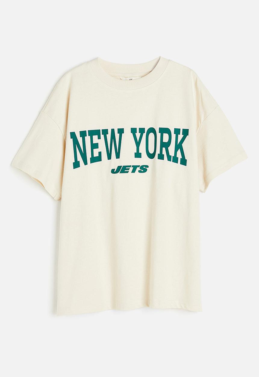 H&M - Oversized printed t-shirt - cream / nfl 