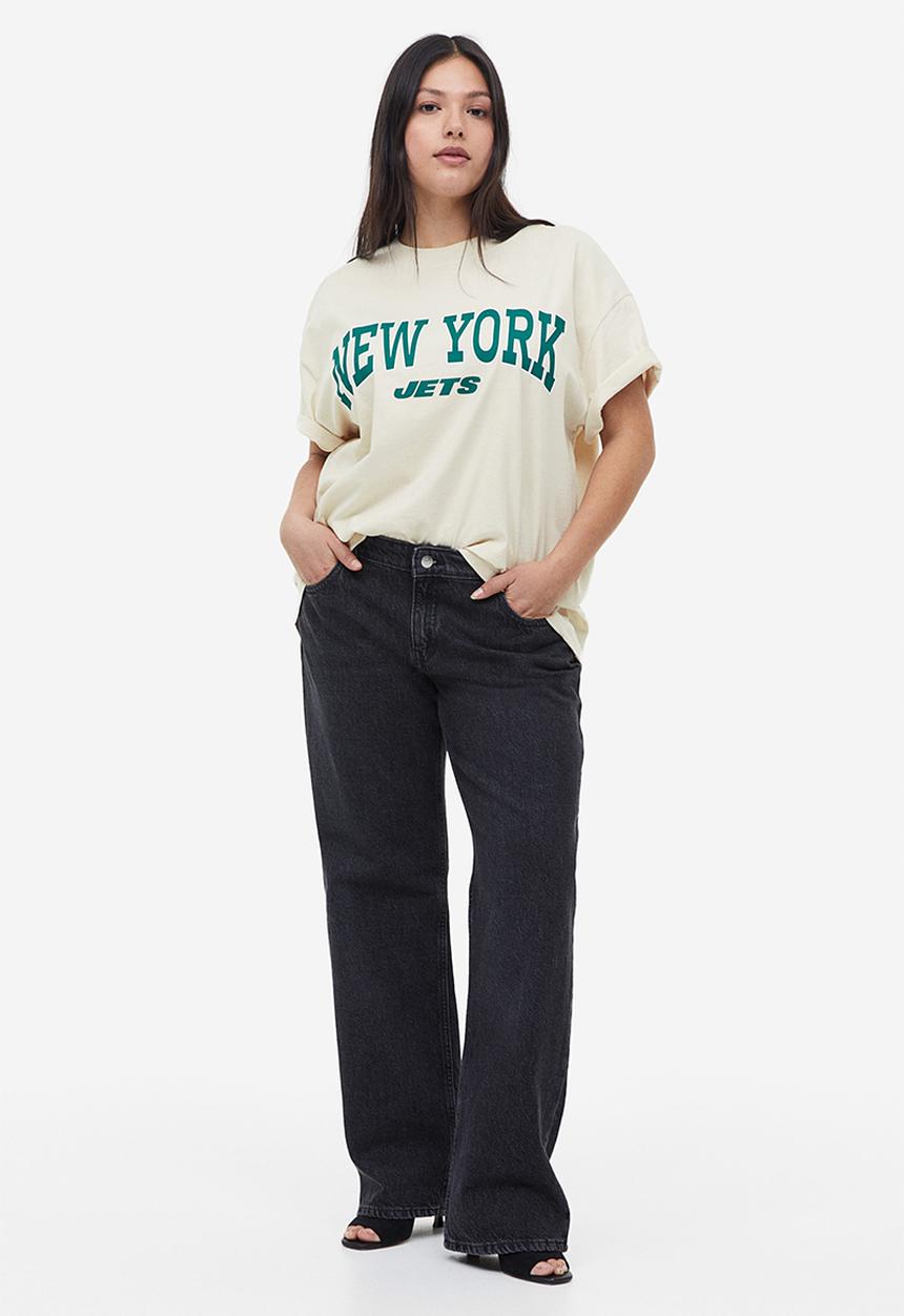 H&M - Oversized printed t-shirt - cream / nfl 