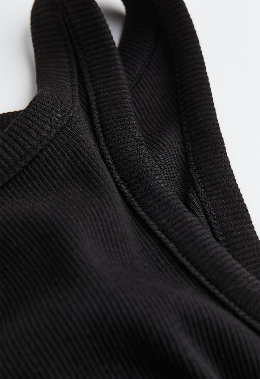 H&M - Cropped vest top - black