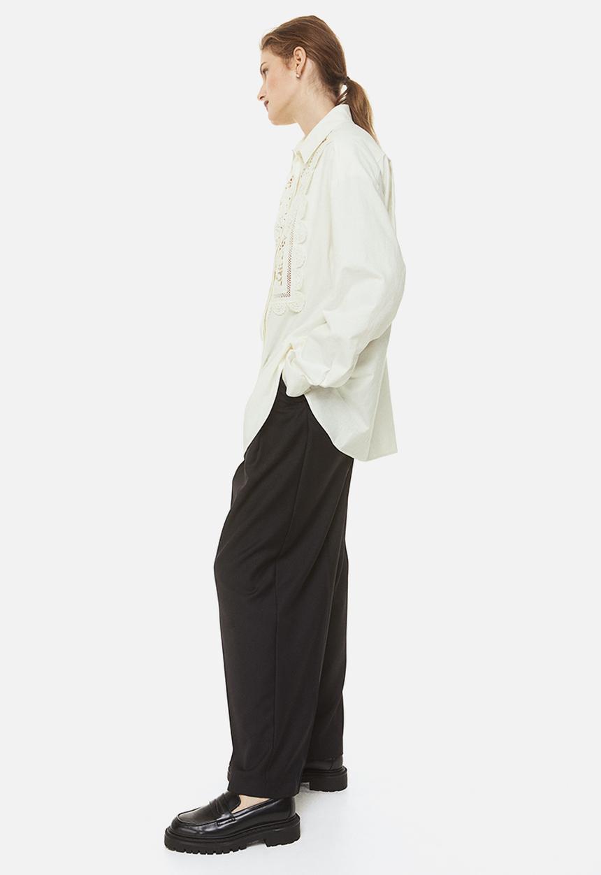 H&M - Lace-detail shirt - white
