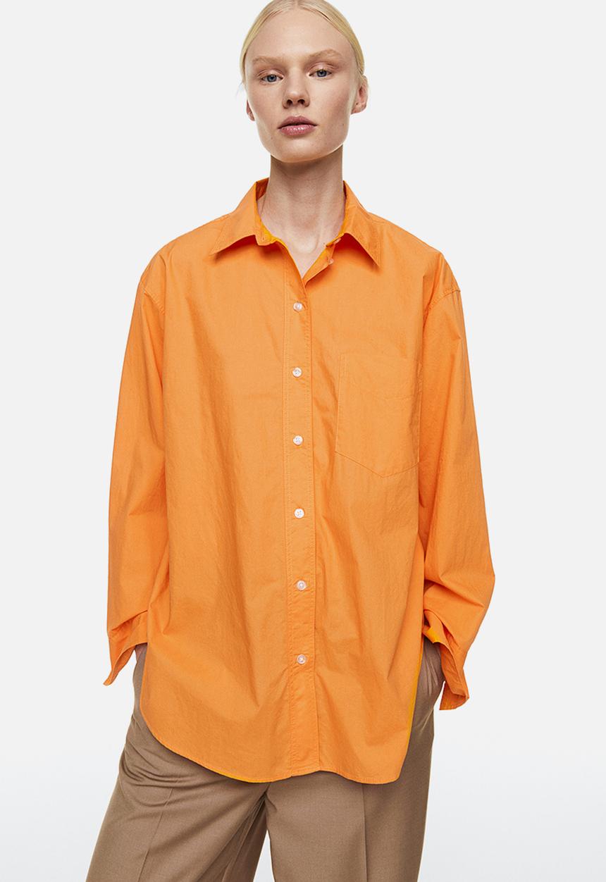 H&M - Cotton poplin shirt - orange