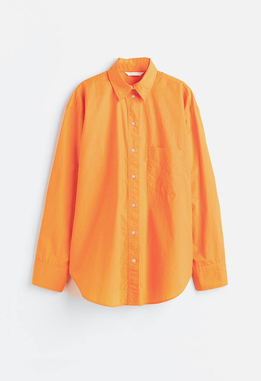 H&M - Cotton poplin shirt - orange