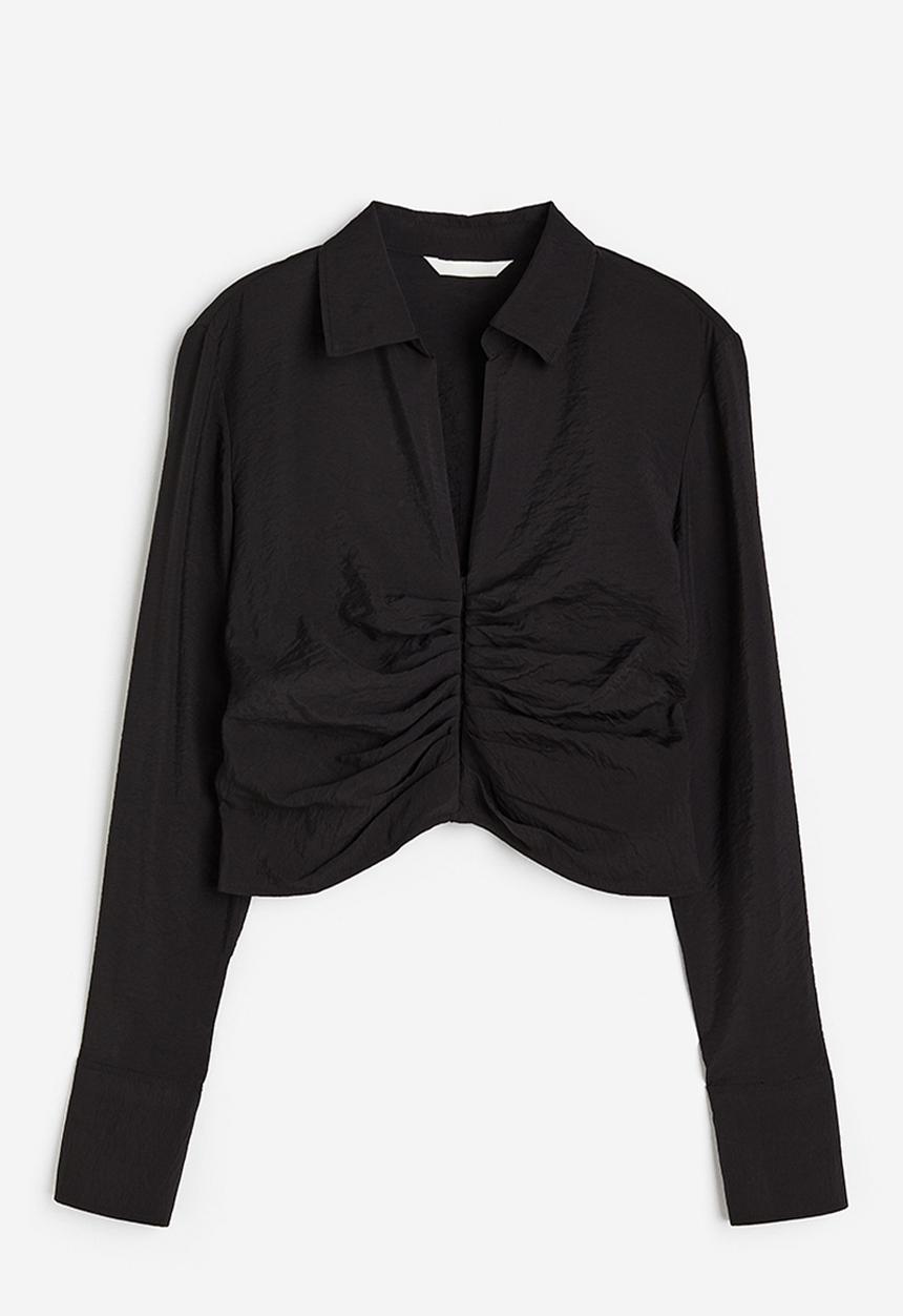 H&M - Collared blouse - black