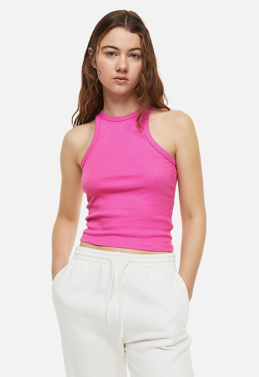 H&M - Cropped vest top - cerise