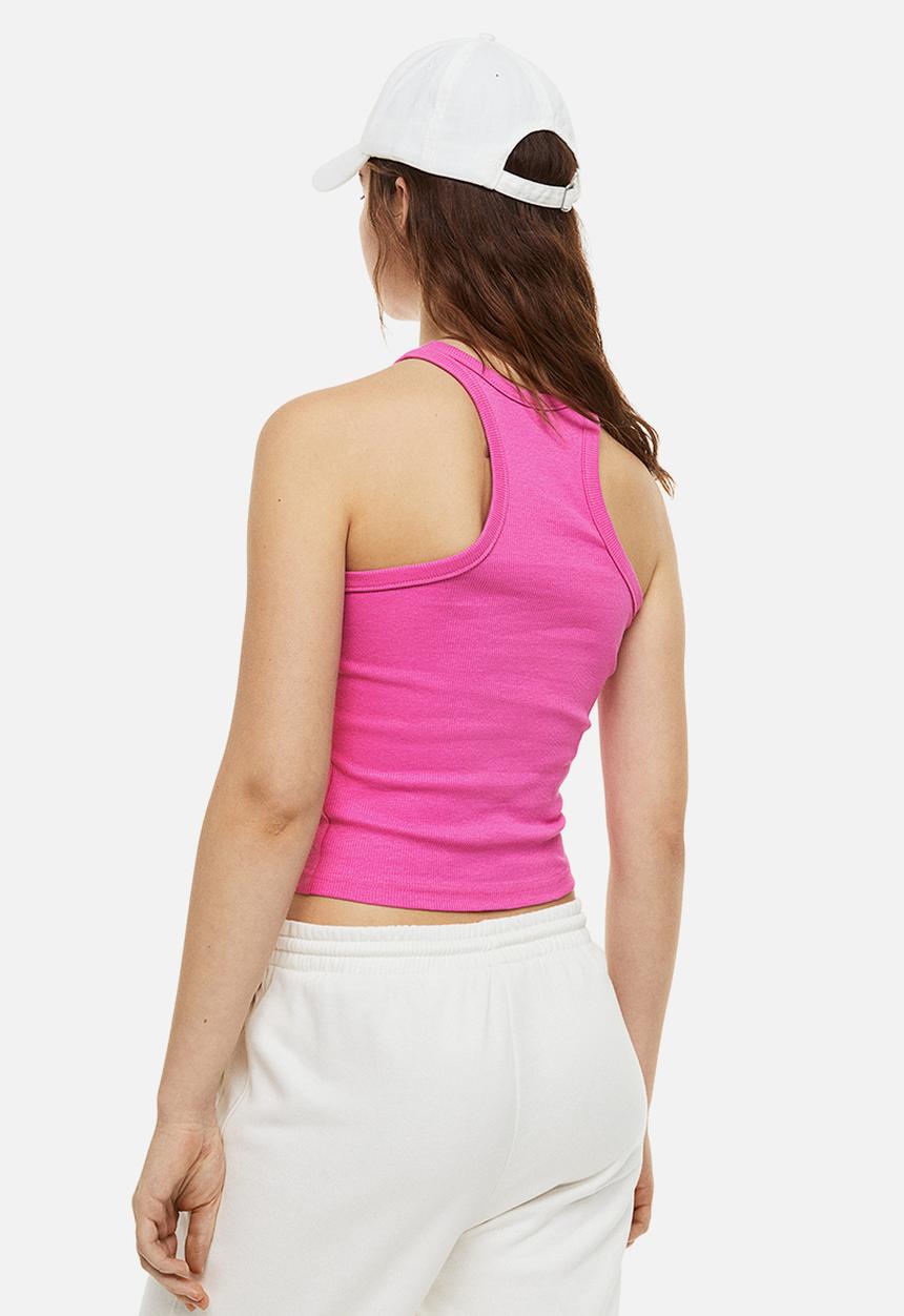 H&M - Cropped vest top - cerise