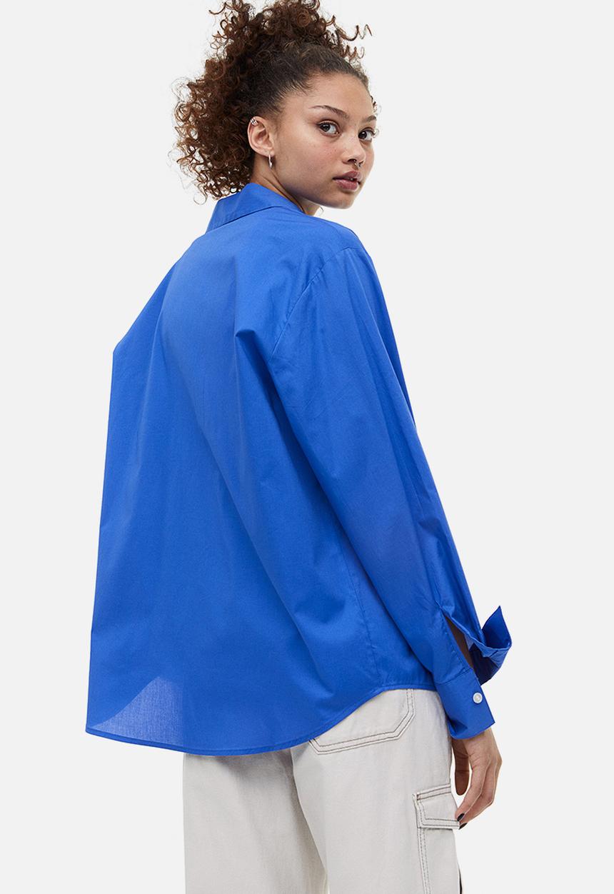 H&M - Cotton poplin shirt - bright blue 
