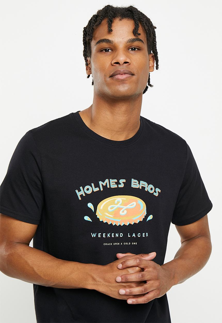Holmes Bro's - Weekend bottle top tee - black