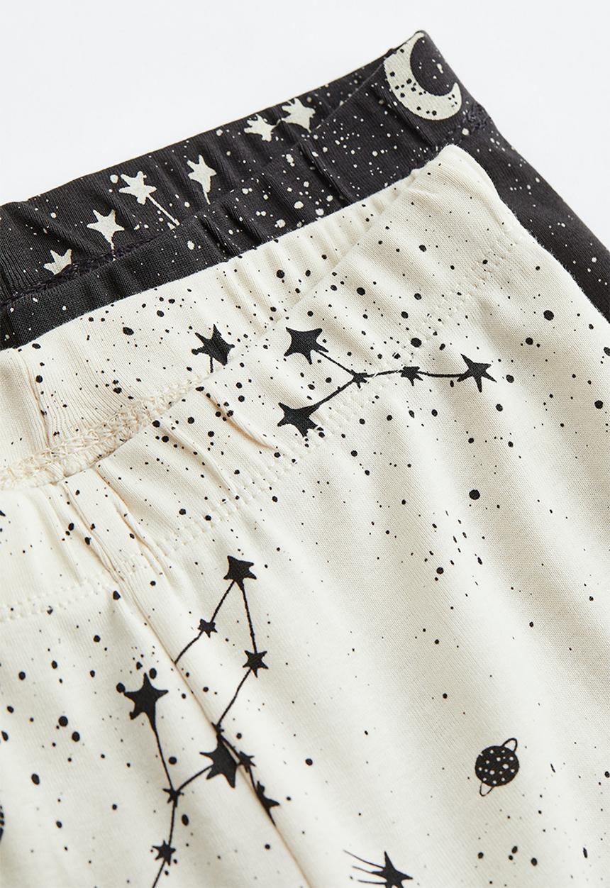 H&M - 2-pack printed pyjamas - black/constellations